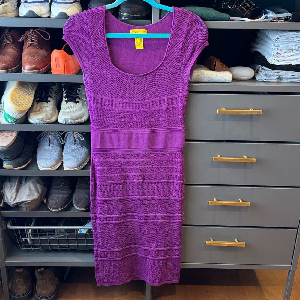 2/$45 💜Purple Catherine Malandrino Crochet Dress